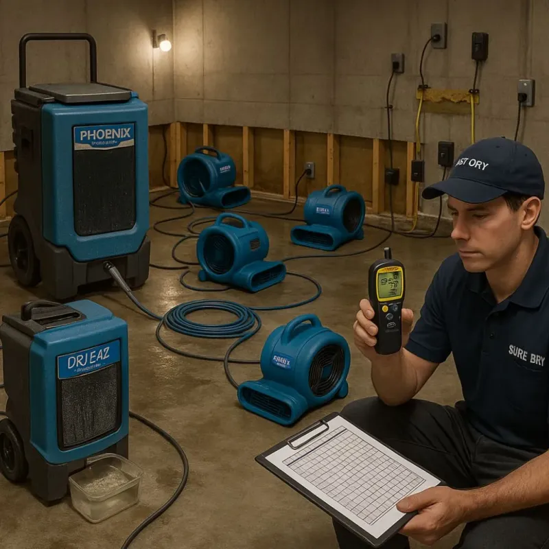 Structural Drying and Dehumidification process in Hidalgo County, TX